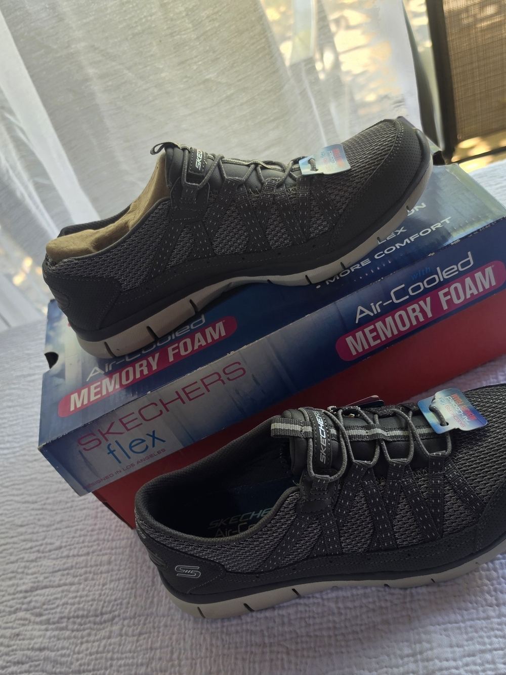 Women's Sketchers Flex Memory Foam Slip-on Sneakers, Size 8.5, COLOR DARK GRAY